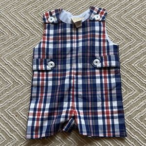 The Beaufort Bonnet Company Blue and Red Plaid Kids Matching Set